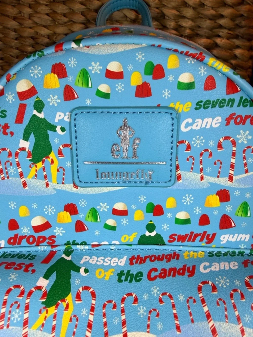 Loungefly “Elf-I Passed Through The 7 Levels Of The Candy Cane Forest” Backpack